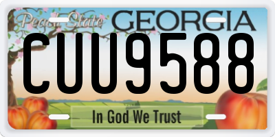 GA license plate CUU9588
