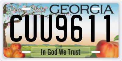 GA license plate CUU9611