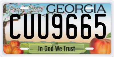 GA license plate CUU9665