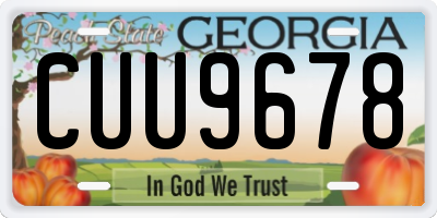 GA license plate CUU9678