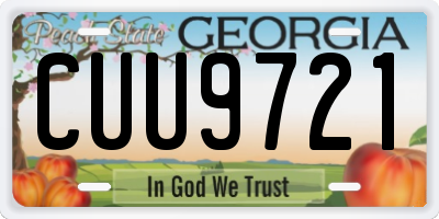 GA license plate CUU9721