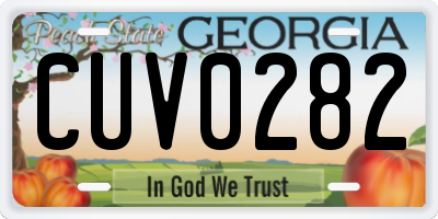 GA license plate CUV0282