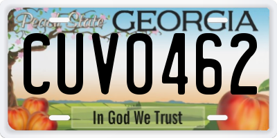 GA license plate CUV0462