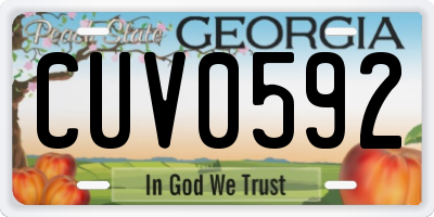 GA license plate CUV0592