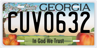 GA license plate CUV0632