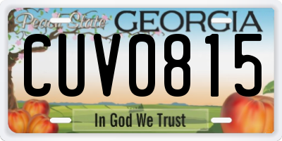 GA license plate CUV0815
