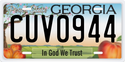 GA license plate CUV0944