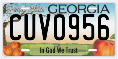 GA license plate CUV0956
