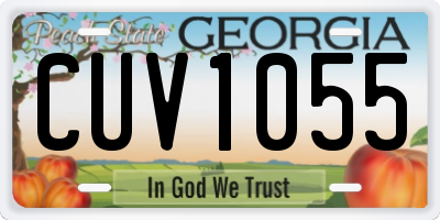 GA license plate CUV1055