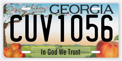 GA license plate CUV1056