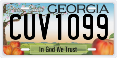 GA license plate CUV1099