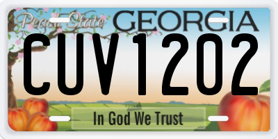 GA license plate CUV1202