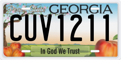 GA license plate CUV1211