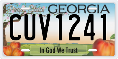 GA license plate CUV1241