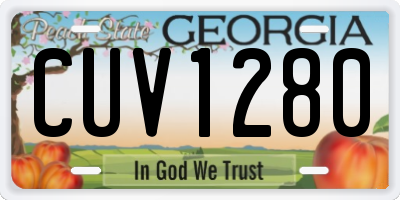 GA license plate CUV1280