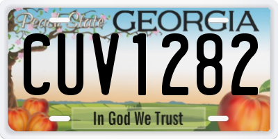 GA license plate CUV1282
