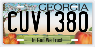 GA license plate CUV1380