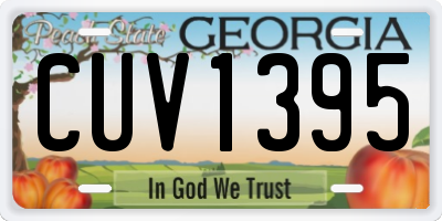 GA license plate CUV1395