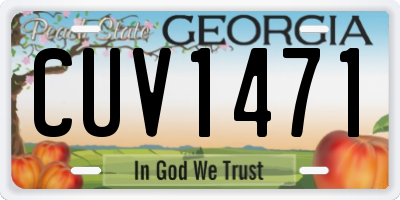 GA license plate CUV1471