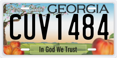 GA license plate CUV1484