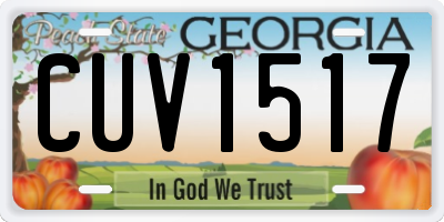 GA license plate CUV1517