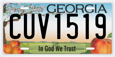 GA license plate CUV1519