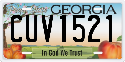 GA license plate CUV1521