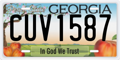 GA license plate CUV1587