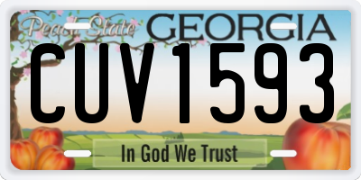 GA license plate CUV1593