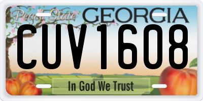 GA license plate CUV1608