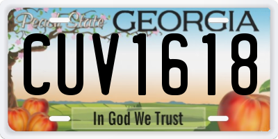 GA license plate CUV1618
