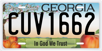 GA license plate CUV1662