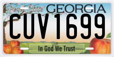 GA license plate CUV1699