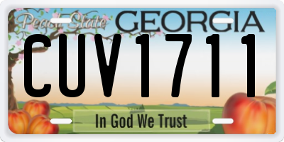 GA license plate CUV1711