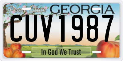 GA license plate CUV1987