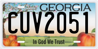 GA license plate CUV2051