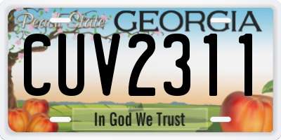 GA license plate CUV2311