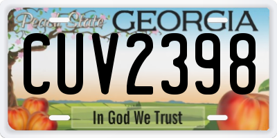 GA license plate CUV2398