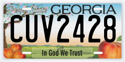 GA license plate CUV2428