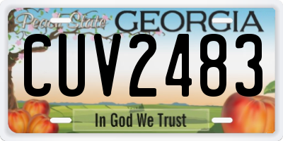 GA license plate CUV2483