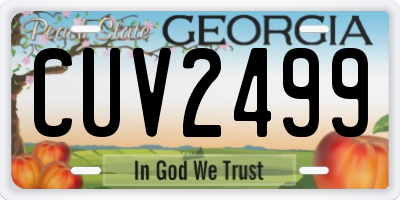 GA license plate CUV2499
