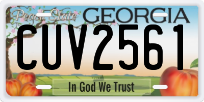 GA license plate CUV2561