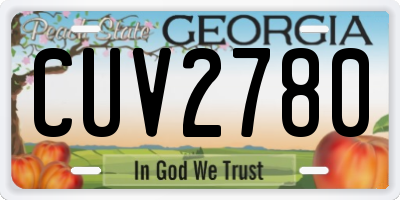 GA license plate CUV2780