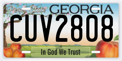 GA license plate CUV2808