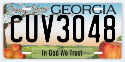 GA license plate CUV3048