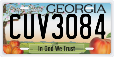 GA license plate CUV3084