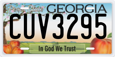 GA license plate CUV3295