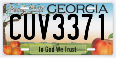 GA license plate CUV3371