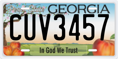 GA license plate CUV3457