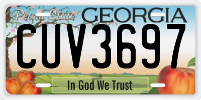 GA license plate CUV3697